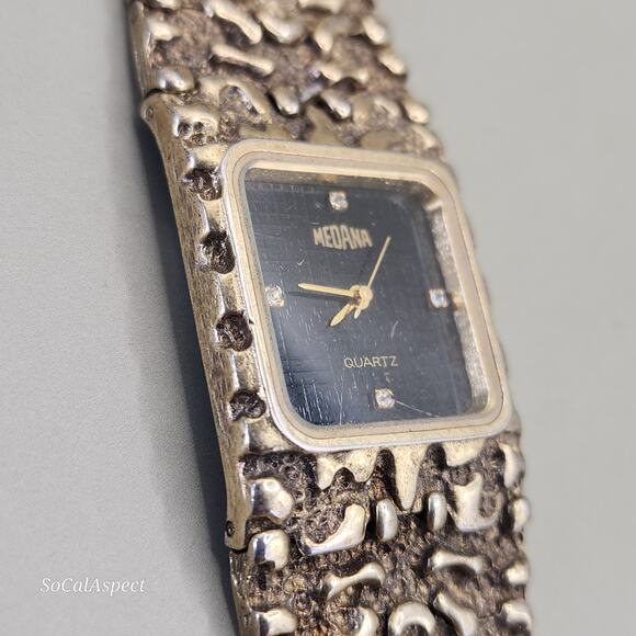 Medana quartz watch Vintage Gold Nugget style Japan Quartz - Picture 7 of 8